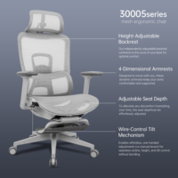 Chaise de bureau ergonomique moderne certifiée CE avec dossier en maille, appui-tête réglable, support lombaire, compatible salle à manger, base pivotante en acier inoxydable