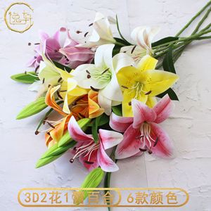 Fleur artificielle en soie Yixuan, lys, pour décoration de mariage, décoration intérieure, accessoires extérieurs - Product Image 2