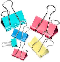 China Hersteller 51mm Binder Clip Bunte große Metall Edelstahl Papier Binder Clips für Office School