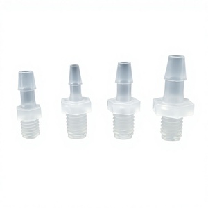 Raccords de tuyauterie polis 1/4-28 BSPT M5/M6, adaptateur en polypropylène naturel à filetage mâle, raccord cannelé en plastique <span class=keywords><strong>BSPP</strong></span> moulé - Product Image 3