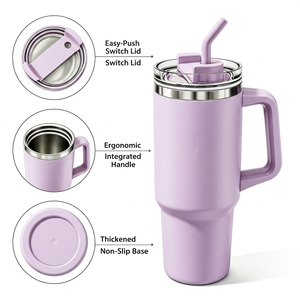 Botella de agua aislada de acero inoxidable de 1200 ml, vaso de viaje con asa portátil para uso en el hogar, oficina, deportes al aire libre - Product Image 5