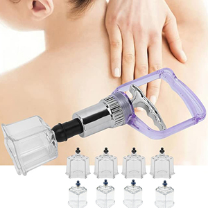 Juego de ventosas de plástico con forma de corazón o estrella de calidad superior, 4 tazas, juego de ventosas de succión al vacío para PC, terapia de masaje - Product Image 5