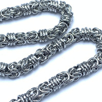 Celana panjang baja tahan karat kuat untuk pria kualitas tinggi baru rantai keren Norse God Odin Wolf rantai Dompet (TC133)