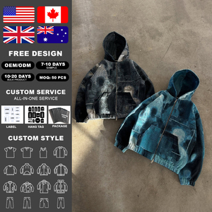 Sweat à capuche zippé pour homme, bleu et noir, imprimé graffiti, coupe oversize, en tissu doux, confortable, tendance, polyvalent, pour le quotidien et le streetwear - Product Image 2