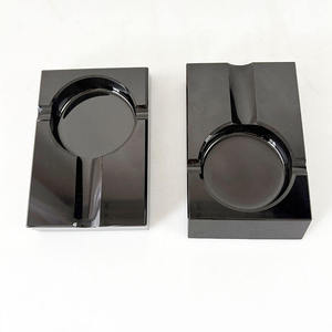 Cenicero Cuadrado <span class=keywords><strong>de</strong></span> Porcelana Negra Clásico con Logotipo Personalizado, Cenicero <span class=keywords><strong>de</strong></span> Cristal para Cigarros con Caja <span class=keywords><strong>de</strong></span> Regalo - Product Image 4