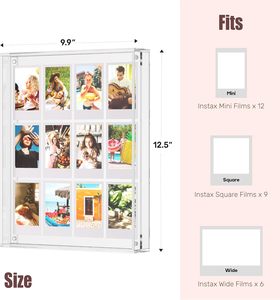 Fujifilm Mini/Wide/Square Films 9.9 \ "X 12.5 \" Instax Frame <span class=keywords><strong>2x3</strong></span> Mini pour <span class=keywords><strong>Polaroid</strong></span> Collage Photo Acrylique Flottant Pressé - Product Image 6