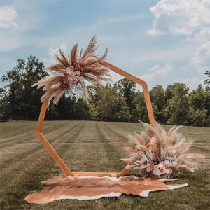 Kit d'arche de mariage de luxe pour fête de remise de diplôme 2024 avec décorations en pampas naturelles, plastique blanc, hauteur 1,2 m - Product Image 1