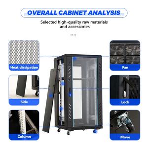 Сетевой шкаф 6U-42U напольный серверный стеллаж с прозрачной дверцей для серверной комнаты, школы, 19 дюймов - Product Image 2