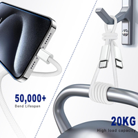 Kabel Pengisi Daya Tipe C Nylon Braided Factory White 3.3FT 1M Panjang PD 60W untuk iPhone 18 17 16 15 Kabel USB-C