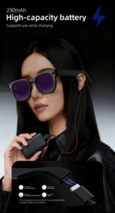 نظارات ذكية للترجمة الفورية بتقنية الذكاء الاصطناعي لعام <span class=keywords><strong>2026</strong></span>، تسجيل فيديو بدقة 1080 بكسل، كاميرا 8 ميجابكسل للتصوير الرياضي مع خاصية التعرف على الأشياء - Product Image 6