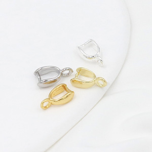 18K Gold Plated Copper Melon Seed <b>Buckle</b>, 14K Gold-Plated Necklace Pendant <b>Buckle</b>, Jade Pendant <b>Buckle</b>, Crystal <b>Clip</b> DIY - Product Image 3