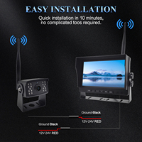 Monitor Inalámbrico para Auto de 7 Pulgadas con Soporte en U, Sistema de Visión Trasera Inalámbrico 1080P, DVR, Cámara de Reversa Digital Inalámbrica de 2.4G
