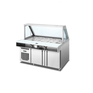 Vitrine de restauration rapide à température unique pour salade sandwich pizza utilisée dans l'aire de restauration avec couvercle de porte en verre élévateur - Product Image 1