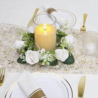Rosen-Kerzenringe, Blumen-Kerzenringe, Eukalyptus-Kränze, Säulenhalter für Hochzeiten und Tischdekorationen zu Hause