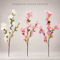 Branches de cerisier artificielles réalistes en soie à longue tige, fausses fleurs de pêcher pour mariage, fête, événement, décoration intérieure, vente en gros