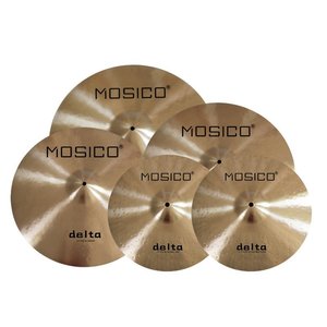 Ensemble de cymbales MOSICO 14 Hihat + 16 <span class=keywords><strong>Crash</strong></span> + 18 <span class=keywords><strong>Crash</strong></span> + 20 Ride Delta Series B20 fabriqués à la main - Product Image 1