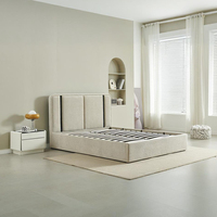 Juego de Cama Minimalista con Almacenamiento, Tamaño Completo 1.8m, King/Queen, Ecológico, Duradero, Tapizado en Tela Suave, Plegable, de Madera, Lujoso