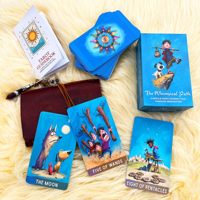 Grosir Kartu Tarot 78 Kartu Kustom, Buku Panduan, OEM ODM, Kartun Lucu, Portabel, Ramah Lingkungan, Kotak Kado Kertas Tahan Lama, Ukuran Kecil