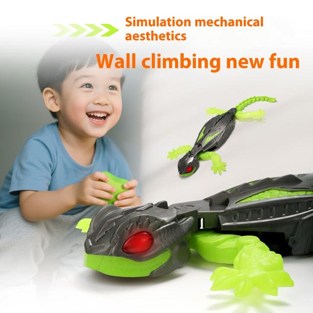 New Kids Fun Rechargeable Wall Crawler Remote Control Animal Toys Climbs up Climbing Walls RC Robot Gecko Toy Christmas Gift