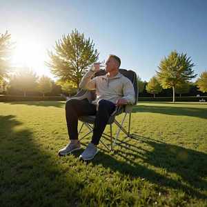 Oversized Steel Frame <b>Moon</b> <b>Chair</b> Camping <b>Chairs</b> 450 Lbs Heavy Duty Support Portable Padded <b>Folding</b> Dual Cup Holders Wine Beach - Product Image 2