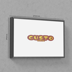 3*2FT/91.5*61cm Double Sided <b>Silver</b> Aluminum High Brightness Rectangle LED <b>Light</b> Box for Business Outdoor Advertising Signage - Product Image 1