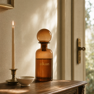 Aikun Gift Firms Beige Box Any Scent Long Lasting Low MOQ Fast Turn XL Gold Print Logo Round Glass <b>Reed</b> <b>Diffuser</b> Set for Spa - Product Image 2