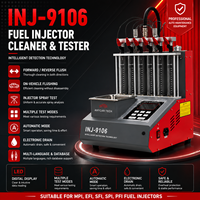 Nettoyeur et testeur d'injecteurs de carburant à ultrasons intégré INJ-9106, kit d'adaptateurs complet pour atelier de réparation automobile à essence