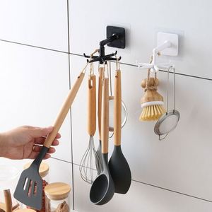 Rotatable <b>Hook</b> Self-Adhesive No-Drill <b>Wall</b>-Mounted Multifunctional Eco-Friendly Foldable Kitchen Spatula Storage Rack Household - Product Image 3