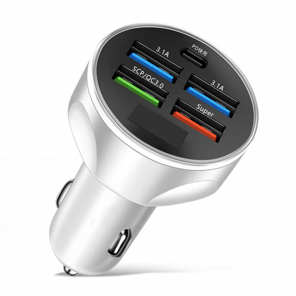 4 USB Автомобильное зарядное устройство цифровой дисплей супер быстрый зарядный преобразователь автомобильное зарядное устройство адаптер питания USB Автомобильное зарядное устройство