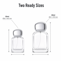 Flacon de parfum vide en verre de haute qualité, 50 ml, col serti polygonal, rose ou couleur personnalisée, OEM
