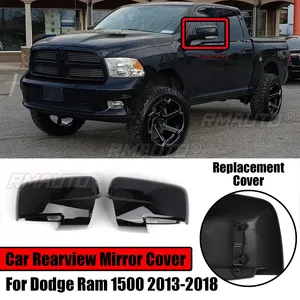 Car Rearview <b>Mirror</b> Cover <b>Shell</b> Caps Housing Replacement for Dodge Ram 1500 2013-2018 68096199AF 68096198AH Glossy Black - Product Image 1