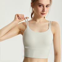 Sujetador Deportivo de Yoga para Mujer FH, Sólido, Transpirable, de Alta Sujeción, de Nailon, Sin Costuras, Sin Tirantes, de Cintura Alta, de Alta Calidad