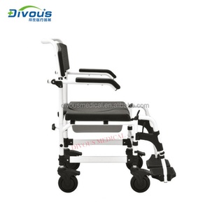Fauteuil roulant manuel léger à 6 roues avec fonction toilettes, haute qualité, vente chaude en usine - Product Image 3