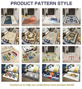Cliquez sur luxe 3d nordique grande surface tapis en velours cristal 3d tapis de porte imprimé 3d