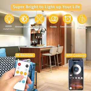 Bandes LED flexibles COB, 3000K DC24V, blanc dimmable, contrôle par télécommande et application, lumières LED en forme <span class=keywords><strong>de</strong></span> corde pour salon, étagère, cabine, <span class=keywords><strong>lit</strong></span> - Product Image 4