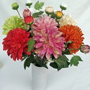 Künstliche Blumen Dekor Künstliche Chrysanthemen blumen mit kleiner Keramik vase Großer Topfpflanzen strauß für Hochzeits feier - Product Image 6