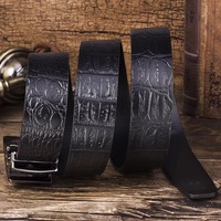 Ceinture en cuir de vache pour homme, livraison gratuite, accessoire de bureau, motif Crocodile, avec boucle automatique