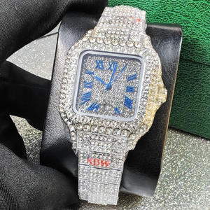 Relojes de Lujo con Diamantes de 35 mm para Mujer, Reloj de Pulsera Cuadrado Plateado con Incrustaciones de Diamantes, Joyería de Alta Calidad para Fiestas - Product Image 2