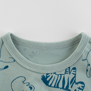 T-shirt in morbido cotone per ragazzi <span class=keywords><strong>con</strong></span> stampa di animali dei cartoni animati, modello Born to Be Kind, maglietta casual a maniche corte per bambini, per l'uso quotidiano - Product Image 2
