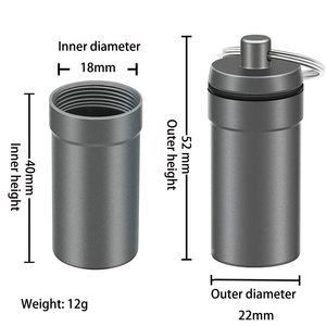携帯用 ミニ アルミニウム ピルオーガナイザー 防水 気密 キーホルダー型ピルケース 旅行・キャンプ用 薬保管 - Product Image 3
