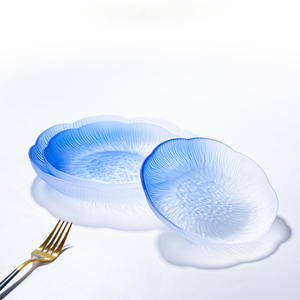 Juego de Platos Redondos de Vidrio Transparente con Incrustaciones Doradas Ecológicas Newell para Cenas - Uso Personalizado en el <span class=keywords><strong>Hogar</strong></span> y Restaurantes - Product Image 5