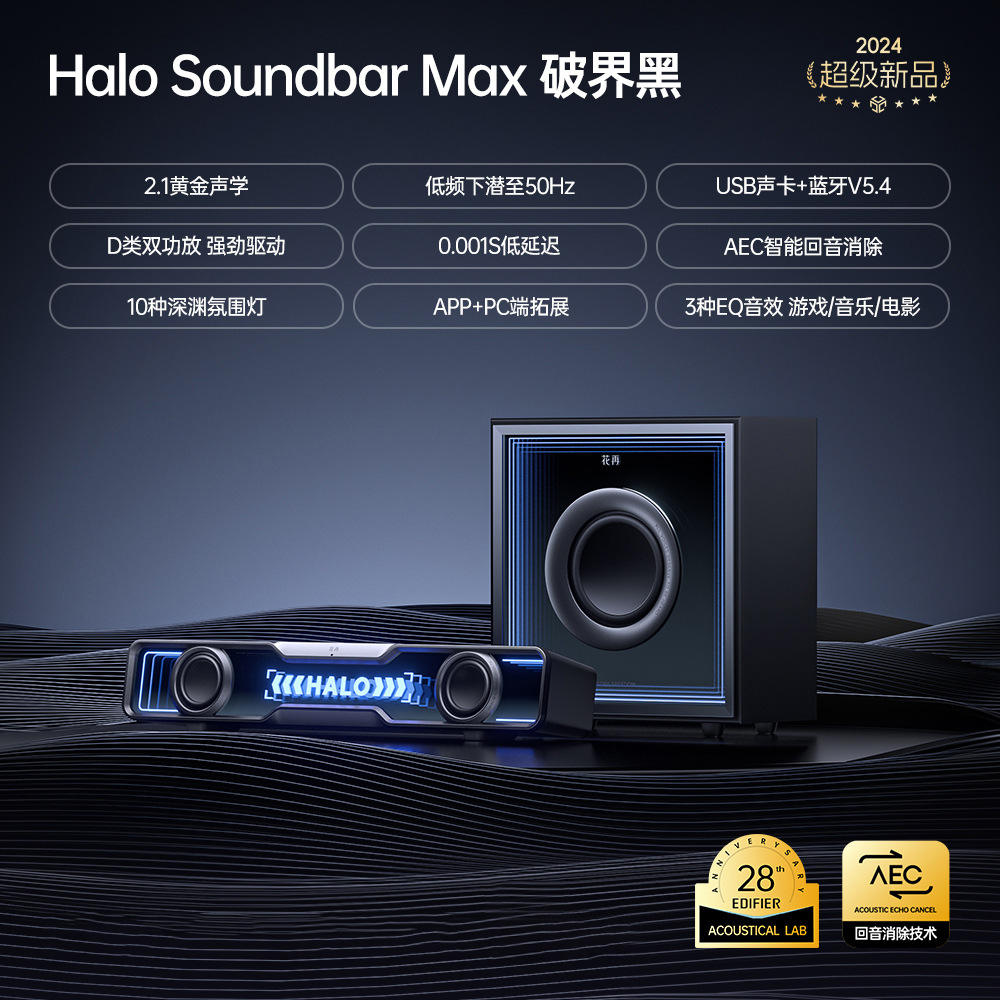 เสียงเบรกกิ้ง บายอนดรีส์ แบล็ก [Surging Stereo MAX] ฮาโล ซาวด์บาร์ แม็กซ์