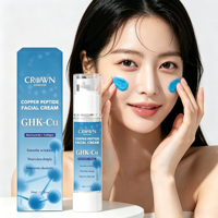 Crème hydratante quotidienne au collagène, marque privée OEM, GHK-Cu, éclaircissante pour les taches brunes, raffermissante, anti-âge, anti-rides, crème pour le visage au peptide de cuivre