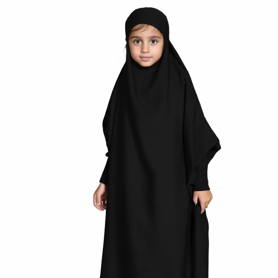 Low MOQ Dubai Turkey Abaya Designs Children Jilbab Muslim Kids Ethnic Wear Islamic Clothing Abaya