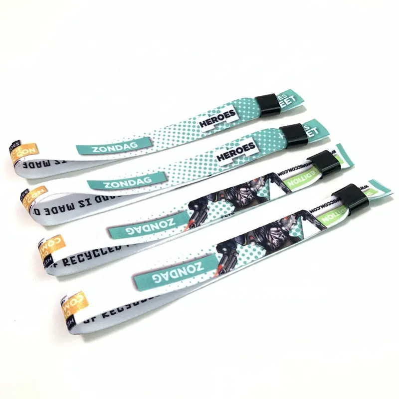 Beliebte Tickets Verwenden Sie Custom Print Stoff Armbänder Event Fabric Wrist Bands Festival