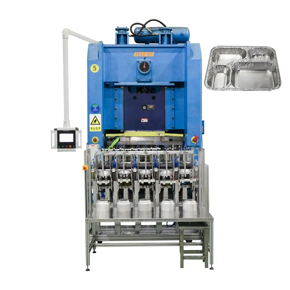 Automatic aluminum foil pneumatic production line high speed aluminum foil tray food container machine