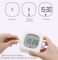 MEJOR estilo simple forma cúbica LED luz trasera reloj despertador de mesa digital