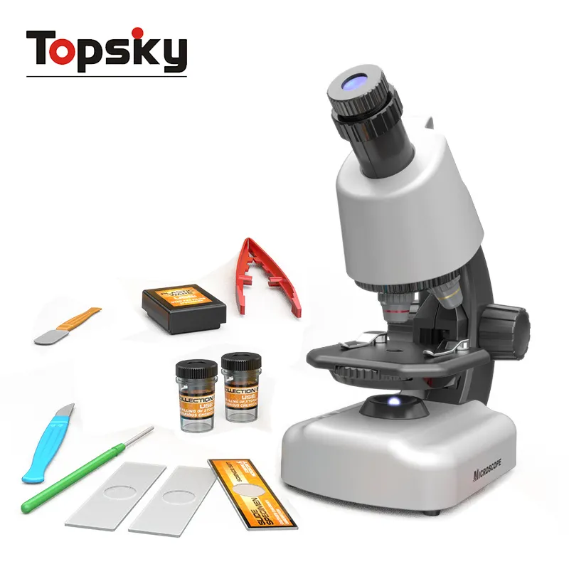 Microscopio móvil para niños y estudiantes, compuesto de Laboratorio de Ciencia, microscopio monocular portátil para regalo