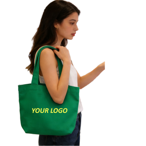 Custom Logo Female Medium <b>Folding</b> Cartoon Multicolor Canvas Polyester Shopping Lunch Tote <b>Bag</b> Reinforced Handle - Product Image 2
