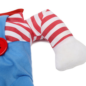 Pet Dog Transformation Costume <b>Funny</b> Overalls Red Striped <b>Shirt</b> With Hat And Knife Prop For Small Medium Dogs All Seasons Wear - Product Image 2